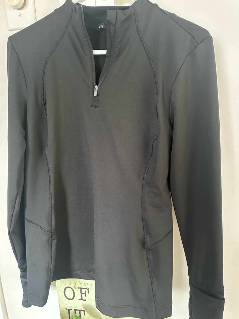 Black quarter-Zip Performance Long Sleeve Top